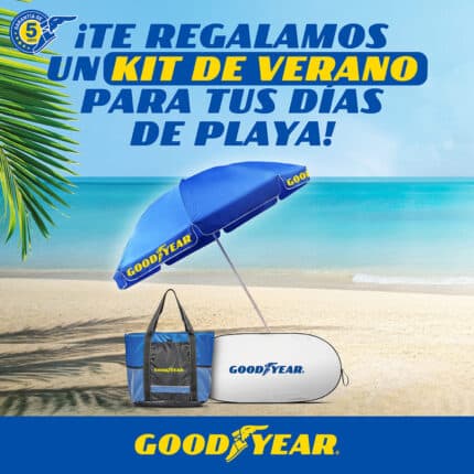KIT VERANO GOODYEAR (QUITASOL + PARASOL + COOLER)