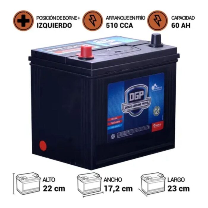 BATERÍA DGP MF55D23R 60AH 510CCA - Imagen 2