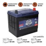 BATERÍA DGP MF55D23L 60AH 510CCA - Imagen 2