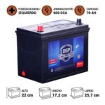 BATERÍA DGP MF80D26R 70AH 600CCA - Imagen 2
