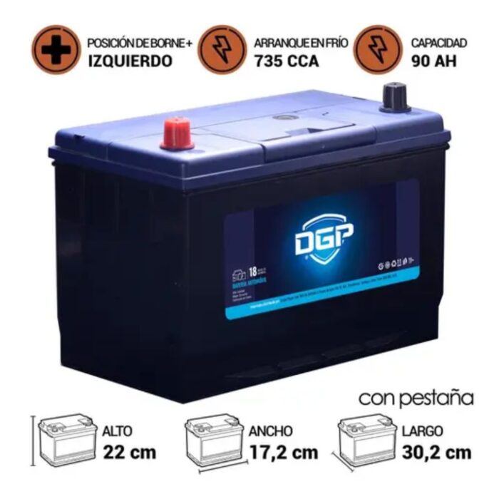 BATERÍA DGP MF105D31R 90AH 735CCA - Imagen 2