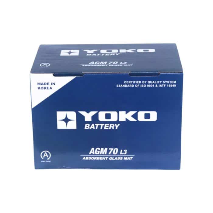 BATERÍA YOKO AGM START STOP L3 70AH 760CCA - Imagen 3